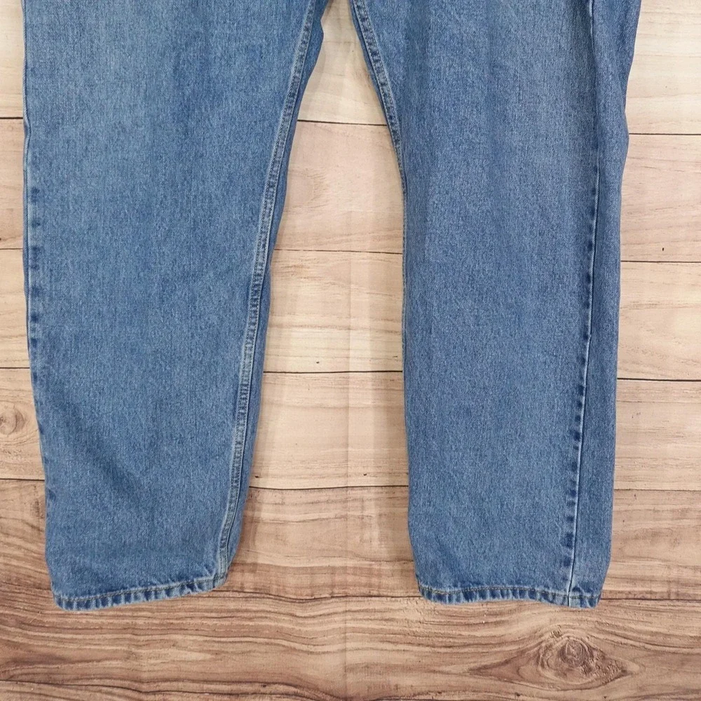 Levis 505 Jeans Mens 44x30 Blue Medium Wash Straight Zip Fly Regular Fit Denim